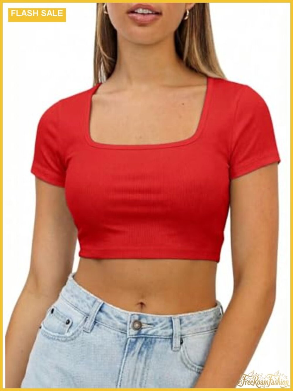 Y2K Crop Top Ribbed Knit Short Sleeve Baddie Summer Tee
